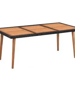 vidaXL 7 Piece Outdoor Dining Set Poly Rattan Black and Brown