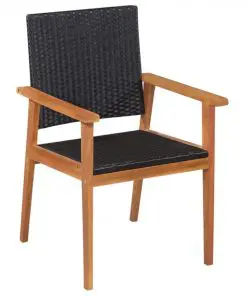 vidaXL 7 Piece Outdoor Dining Set Poly Rattan Black and Brown