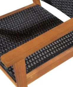 vidaXL 7 Piece Outdoor Dining Set Poly Rattan Black and Brown