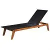 vidaXL Sun Lounger Poly Rattan and Solid Acacia Wood