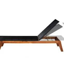 vidaXL Sun Loungers 2 pcs with Table Poly Rattan and Solid Acacia Wood