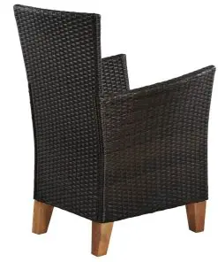 vidaXL Outdoor Chairs with Cushions 2 pcs Poly Rattan Brown