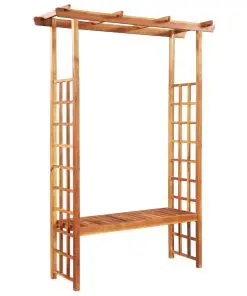 vidaXL Garden Pergola with Bench Solid Acacia Wood 143x50x198 cm