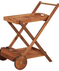 vidaXL Tea Trolley Solid Acacia Wood