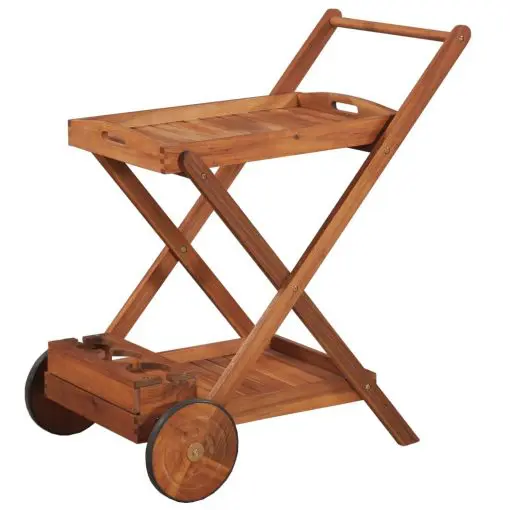 vidaXL Tea Trolley Solid Acacia Wood
