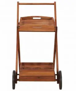 vidaXL Tea Trolley Solid Acacia Wood