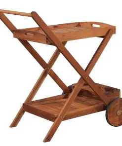 vidaXL Tea Trolley Solid Acacia Wood