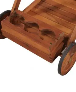 vidaXL Tea Trolley Solid Acacia Wood