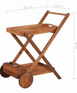 vidaXL Tea Trolley Solid Acacia Wood