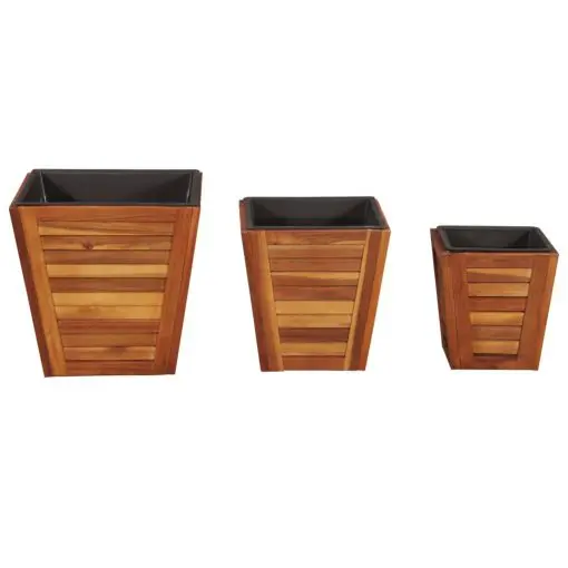 vidaXL Garden Planter Set 3 Pieces Square Solid Acacia Wood