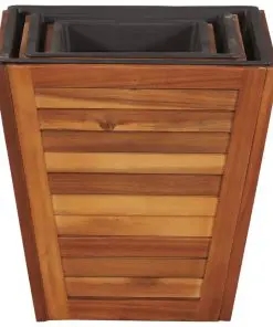vidaXL Garden Planter Set 3 Pieces Square Solid Acacia Wood