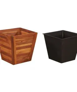 vidaXL Garden Planter Set 3 Pieces Square Solid Acacia Wood