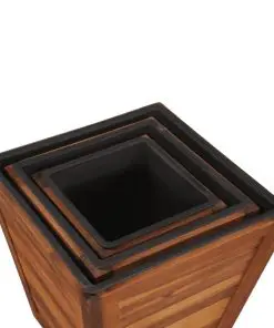 vidaXL Garden Planter Set 3 Pieces Square Solid Acacia Wood