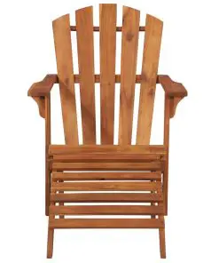 vidaXL Garden Adirondack Chair with Footrest Solid Acacia Wood
