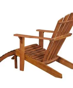 vidaXL Garden Adirondack Chair with Footrest Solid Acacia Wood