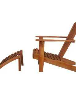 vidaXL Garden Adirondack Chair with Footrest Solid Acacia Wood