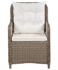 vidaXL 11 Piece Outdoor Dining Set with Sunloungers Poly Rattan Brown