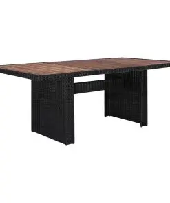 vidaXL 9 Piece Outdoor Dining Set Poly Rattan Black