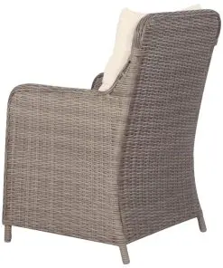 vidaXL Outdoor Chairs with Cushions 2 pcs Poly Rattan Brown