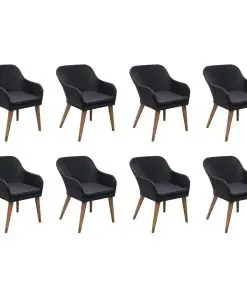 vidaXL 9 Piece Outdoor Dining Set with Cushions Poly Rattan Black