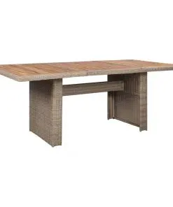 vidaXL 7 Piece Outdoor Dining Set with Cushions Poly Rattan