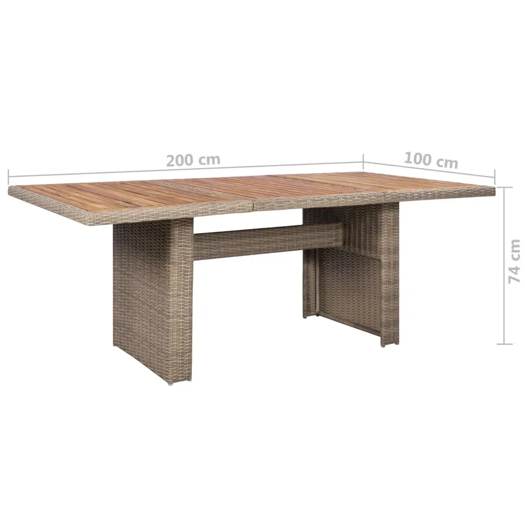 vidaXL 7 Piece Outdoor Dining Set with Cushions Poly Rattan