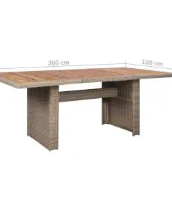 vidaXL 9 Piece Outdoor Dining Set with Cushions Poly Rattan