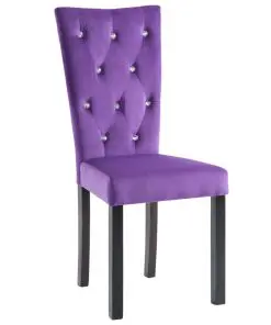 vidaXL Dining Chairs 4 pcs Purple Velvet