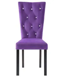vidaXL Dining Chairs 4 pcs Purple Velvet