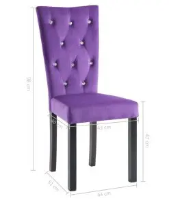 vidaXL Dining Chairs 4 pcs Purple Velvet