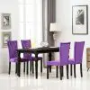 vidaXL Dining Chairs 4 pcs Purple Velvet