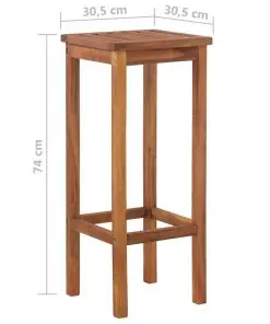 vidaXL Bar Table and Chair Set 3 Pieces Solid Acacia Wood