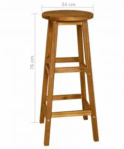 vidaXL 3 Piece Bar Set Solid Acacia Wood