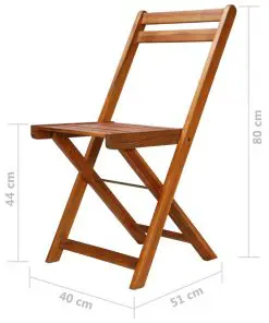 vidaXL Outdoor Bistro Chairs 2 pcs Solid Acacia Wood