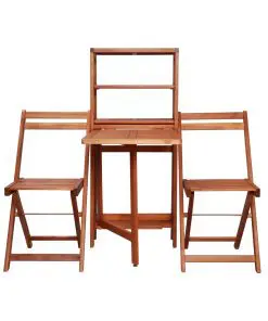vidaXL 3 Piece Folding Bistro Set Solid Acacia Wood