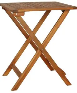 vidaXL 3 Piece Folding Bistro Set with Cushions Solid Acacia Wood