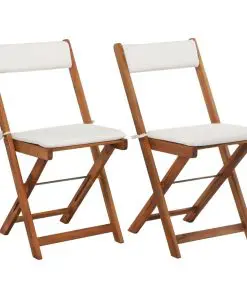 vidaXL 3 Piece Folding Bistro Set with Cushions Solid Acacia Wood
