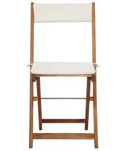 vidaXL 3 Piece Folding Bistro Set with Cushions Solid Acacia Wood
