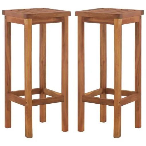 vidaXL Bar Chairs 2 pcs Solid Acacia Wood