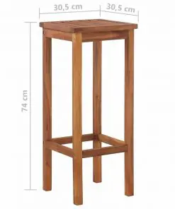 vidaXL Bar Chairs 2 pcs Solid Acacia Wood