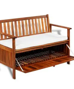 vidaXL Garden Storage Bench Solid Acacia Wood 120x63x84 cm