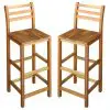 vidaXL Bar Chairs 2 pcs Solid Acacia Wood vidaXL Bar Chairs 2 pcs Solid Acacia Wood