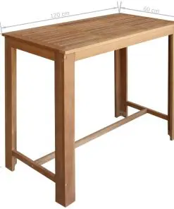 vidaXL Bar Table Solid Acacia Wood 120x60x105 cm