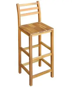 vidaXL Bar Table and Chair Set 3 Pieces Solid Acacia Wood