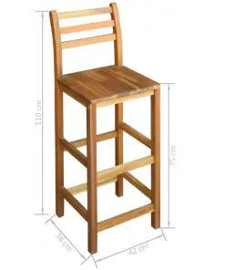vidaXL Bar Table and Chair Set 5 Pieces Solid Acacia Wood