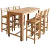 vidaXL Bar Table and Chair Set 7 Pieces Solid Acacia Wood