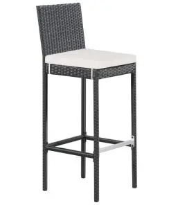 vidaXL 5 Piece Outdoor Bar Set Poly Rattan and Acacia Wood Black