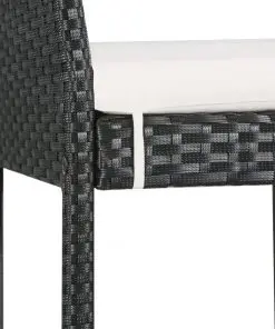 vidaXL 5 Piece Outdoor Bar Set Poly Rattan and Acacia Wood Black