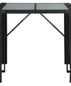 vidaXL 5 Piece Outdoor Bar Set Poly Rattan and Glass