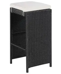 vidaXL 5 Piece Outdoor Bar Set Poly Rattan and Glass